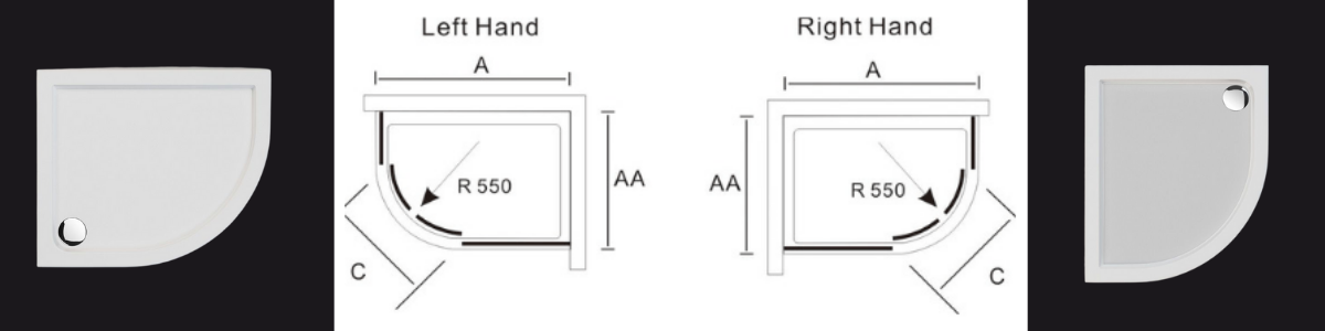 Offset Quadrant Shower Trays
