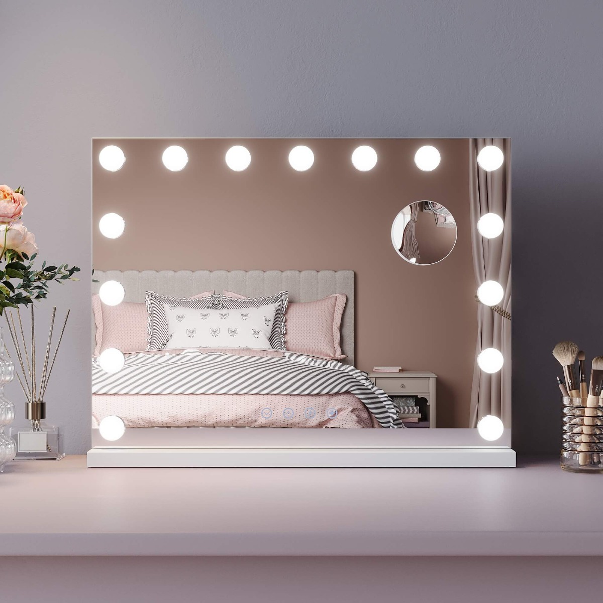 ELEGANT Bluetooth Hollywood Vanity Mirror with Lights, 58x45cm