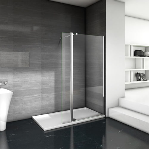 ELEGANT 760x1850 Walk-In 6mm Shower Screen + 300mm Deflector/ Return Panel-image-WS76+WS30M