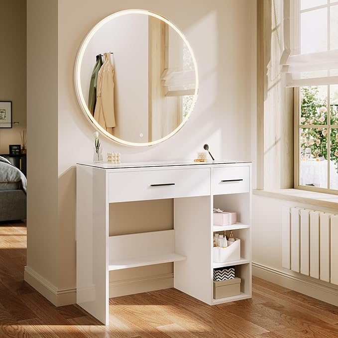 ELEGANT 90 x 40 x 157cm Dressing Table with LED Mirror