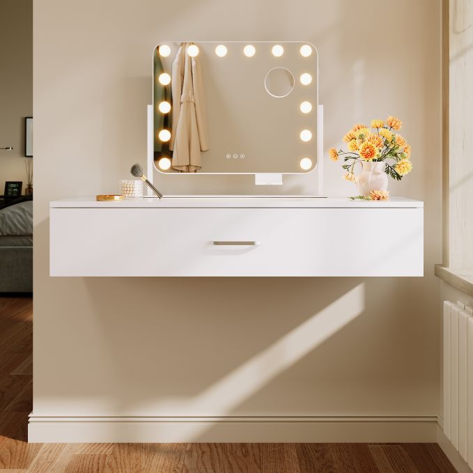 ELEGANT Floating Dressing Table with Drawer 100W x 38D x 20Hcm