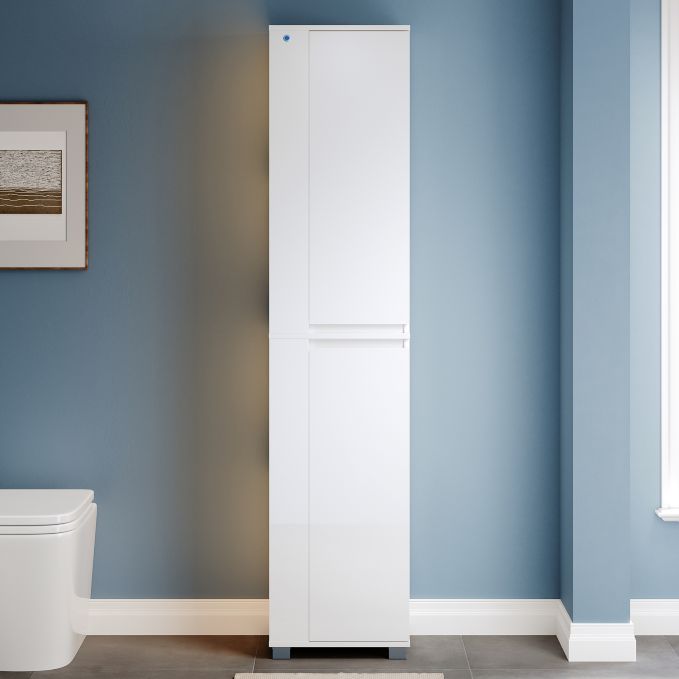 ELEGANT 1800 x 400mm Tall Storage Unit Gloss White