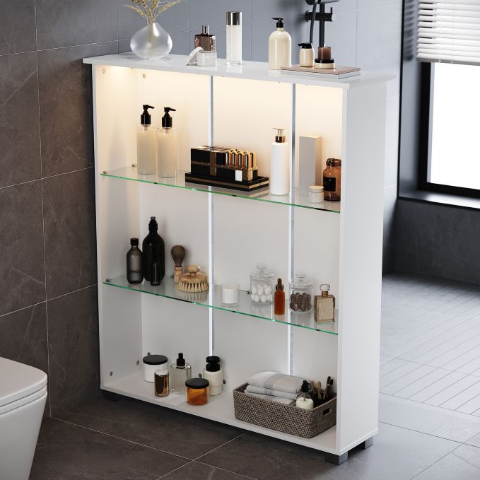 Elegant 1000 x 260mm Bathroom Storage Unit White