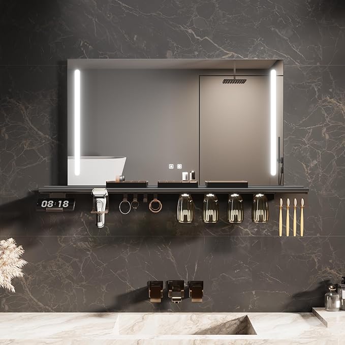 ELEGANT 1000x600mm Bathroom Mirror with 1200mm Multifunctional Shelf