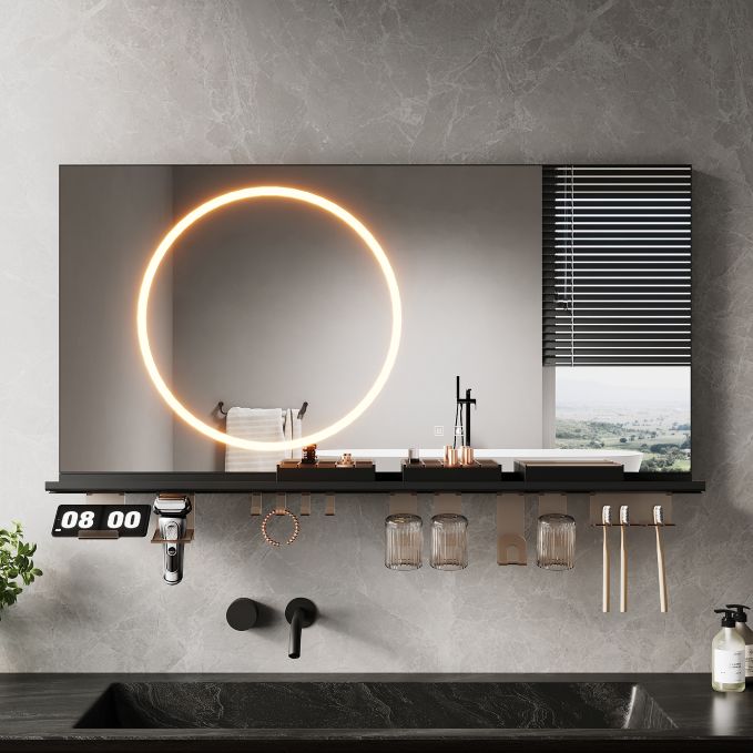 ELEGANT 1200 x 600 LED Bathroom Mirror with Shelf and Anti-Fog Demister