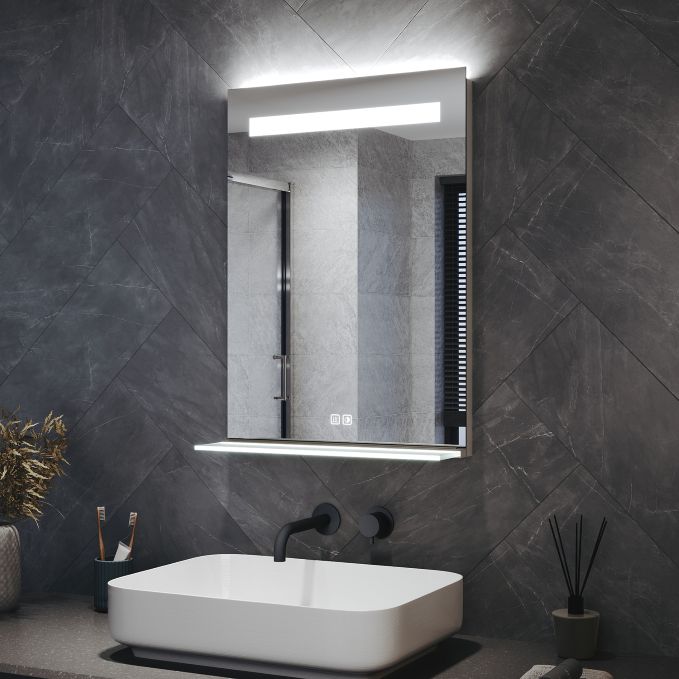 ELEGANT LED Anti-Fog Illuminated Mirror with Display Shelf -Various Size