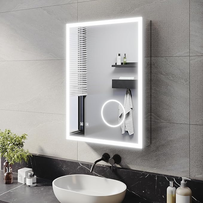 ELEGANT LED Aluminium Mirror Cabinet with Demister Pad and Shaver Socket- 500 x 700mm