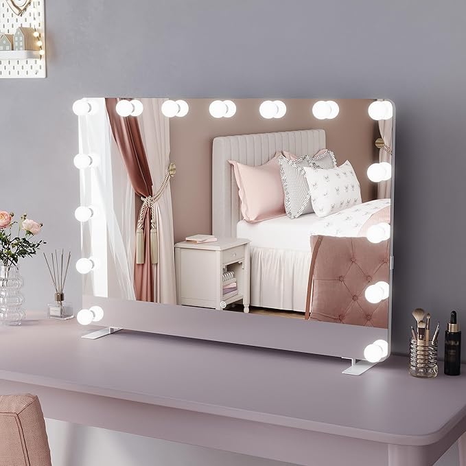 ELEGANT 1000¡Á700mm Hollywood Vanity Mirror with Lights and Socket