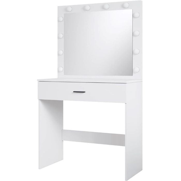 ELEGANT Hollywood Vanity Mirror Dressing Table with Adjustable 3 Color LED Lights-image-DT09-W