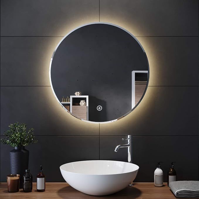 ELEGANT 600x600 Anti-Fog Touch Smart Round LED Bathroom Mirror