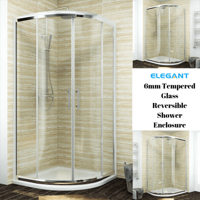 ELEGANT 1200X900mm Reversible Left/Right Offset Shower Enclosure 6mm Tempered Glass