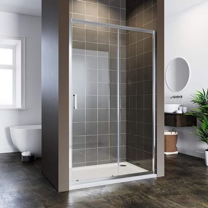 ELEGANT 1100mm Sliding Shower Door 6mm Safety Tempered Glass Reversible Bathroom Shower Enclosure Cubicle