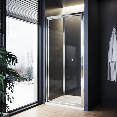 ELEGANT 1000mm New Bifold Shower Enclosure with Magnetic Reversible Folding Shower Cubicle Door