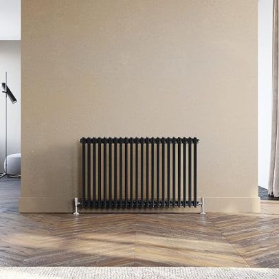 ELEGANT Traditional Radiator 600 x 1010 mm Black 2 Column Cast Iron Style Radiator Central Heating Radiator