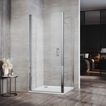 ELEGANT Custom Size Frameless Pivot Shower Enclosure 6mm Tempered Glass Shower Cubicle