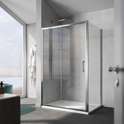 Sliding Shower Door Modern Bathroom 8mm Easy Clean Glass Shower Enclosure Cubicle Door