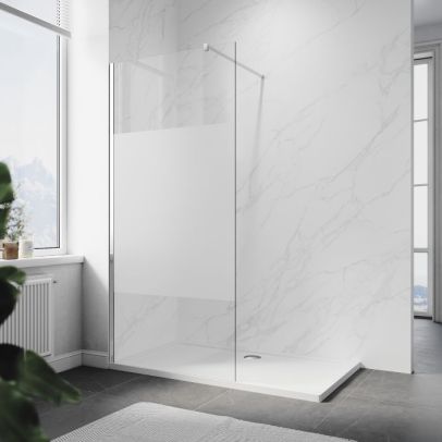 Walk in Shower Enclosure 8mm Half Frosted WRG-H
