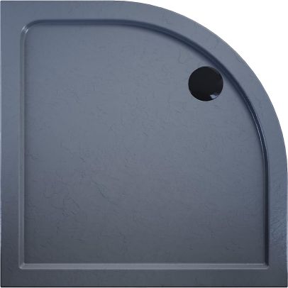 ELEGANT Grey 800 x 800 x 40 mm Grey Quadrant Stone Tray for Bathroom Shower Enclosure Corner Glass Door Waste Trap
