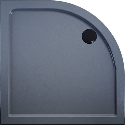 ELEGANT 900 x 900 x 40 mm Grey Quadrant Stone Tray Bathroom Shower Enclosure Corner Glass Door Waste Trap