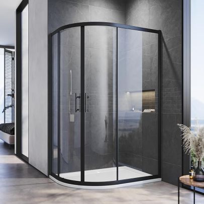 1000x800mm Black Quadrant Shower Enclosures