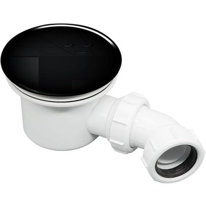 ELEGANT 90mm Shower Enclosure Tray Waste Trap Black