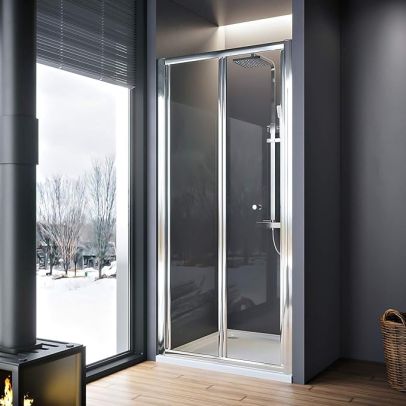 ELEGANT 760mm Framed Bifold Shower Door 5mm Tempered Glass Shower Screen