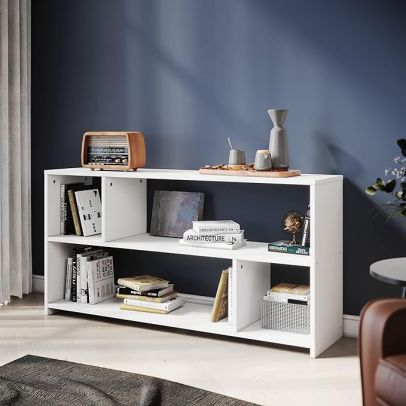 3 Tier Low Bookcase, Bookcase Bookshelf Storage Shelving for Home Office Bedroom Living Room