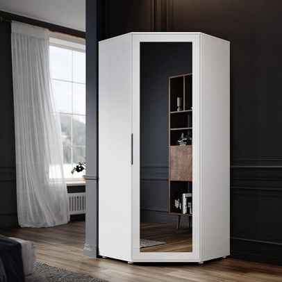 Corner Large Mirrored Wardrobe