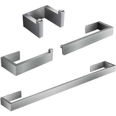 ELEGANT 4-Pieces Wall Mounted Bathroom Towel Holder Set Toilet Paper Holder Towel Hook