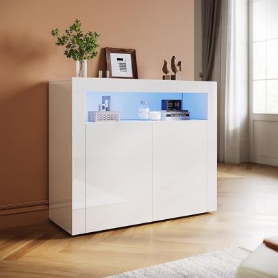 ELEGANT 2 Doors Sideboard with LED Lights EK001W-A+EK001W-B