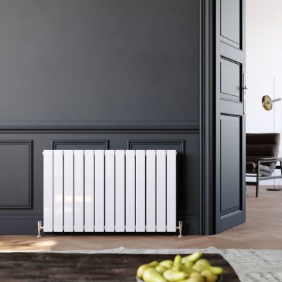 ELEGANT 600x988mm Double White Horizontal Designer Radiator Flat Panel Modern Rads
