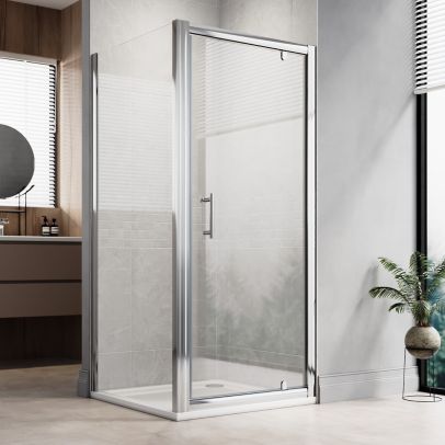 ELEGANT Side Panel For Framed Shower Doors & Cubicles 6mm Tempered Glass (Height-1850mm)