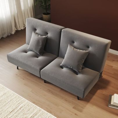 ELEGANT 2 Seater Fabric Adjustable Angle Back Sofa Bed ELS09B