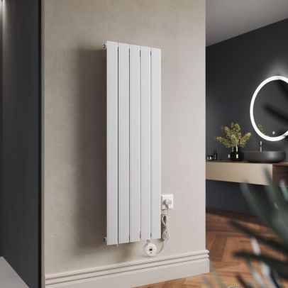 ELEGANT L376 x W1200mm White Electric Radiator with WiFi Thermostatic Element ERFH1237W-E