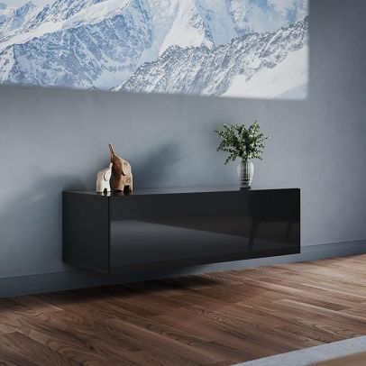 ELEGANT Floating TV Stand Cabinet 100cm Black