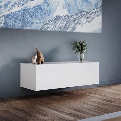 ELEGANT Sideboard & TV Stand with Hinge LED Sensor Light 100cm-White