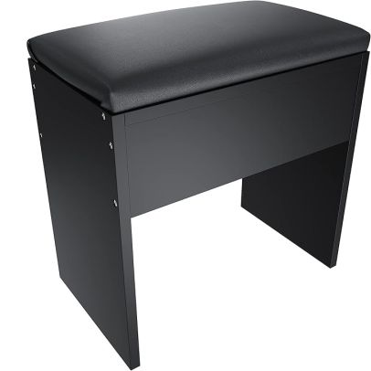 ELEGANT Dressing Table Stool, Black Cushioned Stool Seat