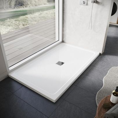 ELEGANT SMC Shower Tray 1500 x 900 mm Anti-Slip Rectangle Shower Tray+Waste Trap