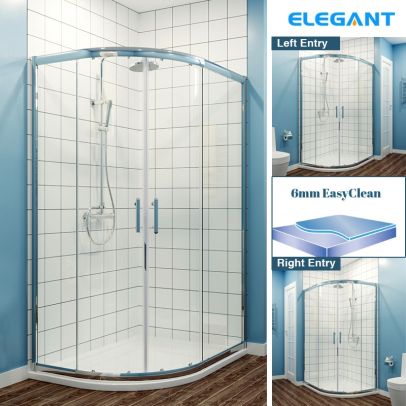 ELEGANT 1200X800mm Reversible Offet Shower Enclosure Corner Cubicle 6mm Easy Clean Shower Enclosure