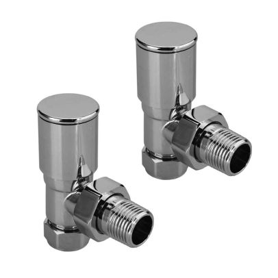 ELEGANT Radiator Valves Angled Valves Towel Rail Valves 15mm x 1/2" Pipe Covers