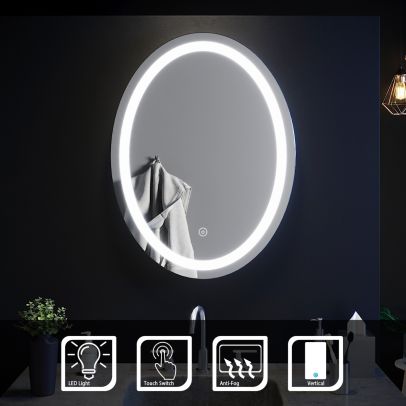 ELEGANT 800x600MM LED ILLUMINATED Bathroom Mirror Make Up Light Smart Touch Control