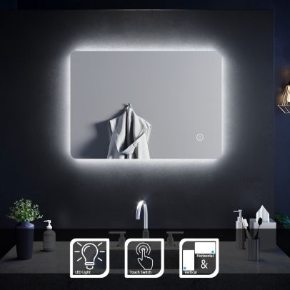 ELEGANT 700 X 500mm Touch Illuminated Backlit Bathroom LED Mirror (Horizontal/Vertical)