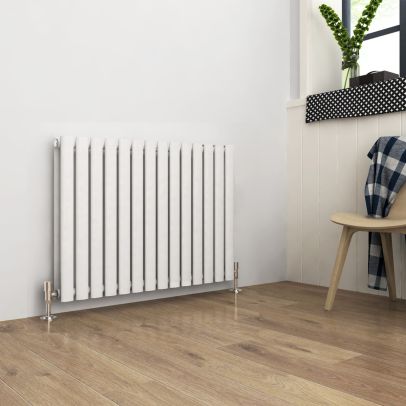 ELEGANT 600 x 830mm Double White Modern Design ELEGANT Oval Panel Horizontal Radiator