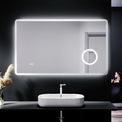 ELEGANT 1000 x 600mm LED Mirror with Touch Sensor, 3X Magnifier, Anti-Fog + Shaving Port