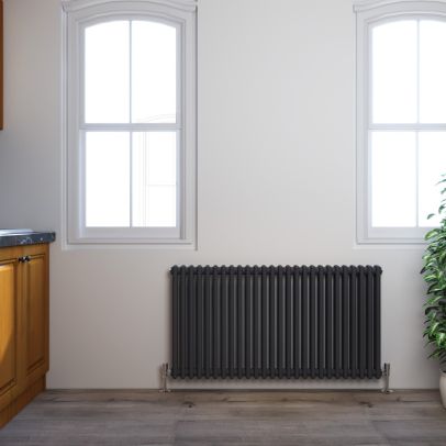 Traditional 600x1190mm Anthracite Victorian Grey Horizontal Radiator