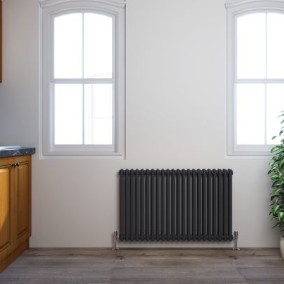 Traditional 600x1010mm Anthracite Victorian Grey Horizontal Radiator