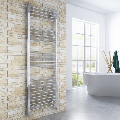 ELEGANT 1800x600mm Straight Chrome Heated Towel Rail Rad Radiator Bathroom Central Heating