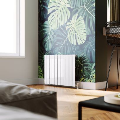 ELEGANT 600X836 White Horizontal Designer Single/Double Column Flat Panel Radiator