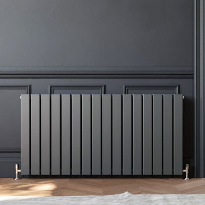 ELEGANT 600x1216mm Anthracite Double Flat Panel Horizontal Designer Grey Column Radiators