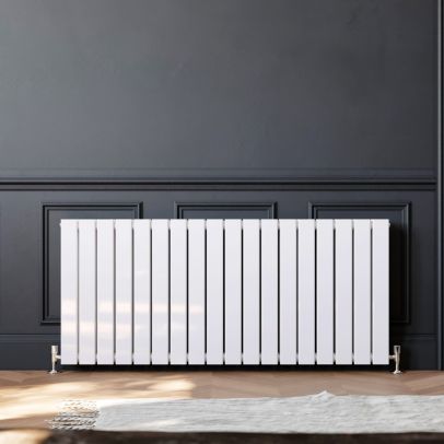 ELEGANT 600 x 1360mm White Double Flat Panel Horizontal Designer Column Radiators